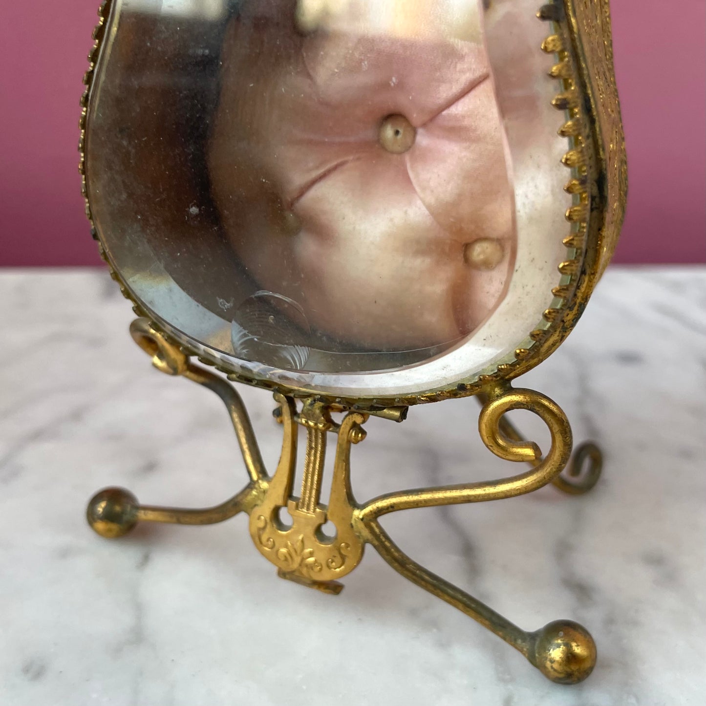 Antique Palais Royal Guitar Shaped Watch Holder