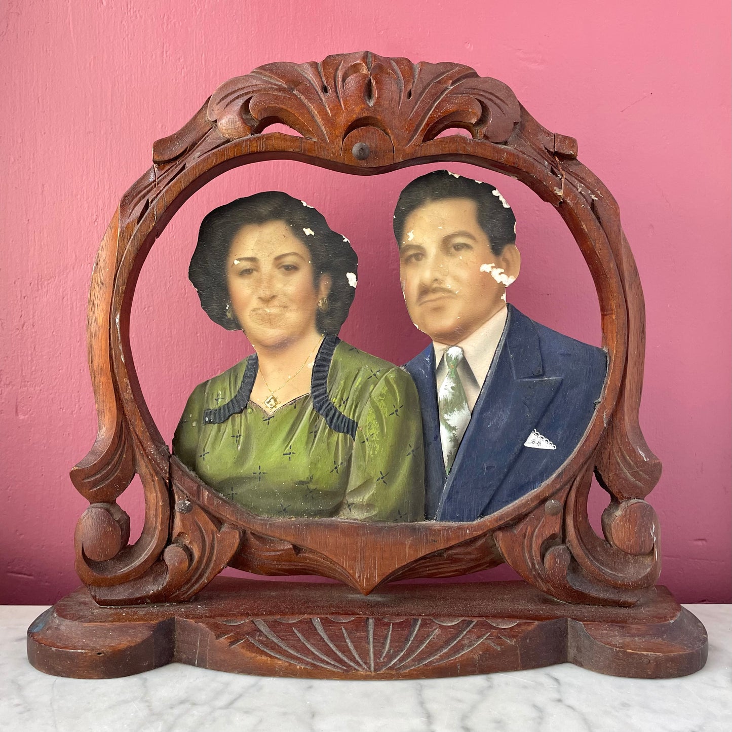 Antique Mexican Fotoescultura