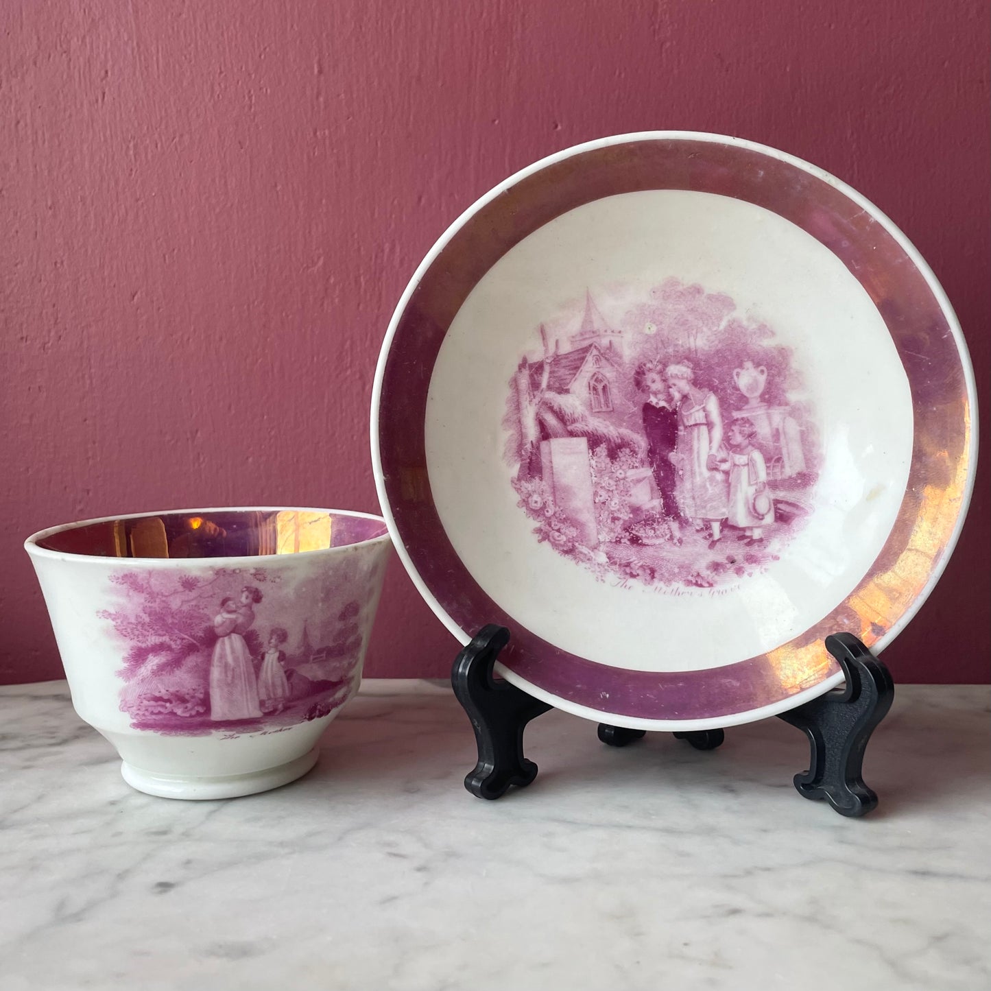 The Mother’s Grave | Antique Mourning Cup & Saucer
