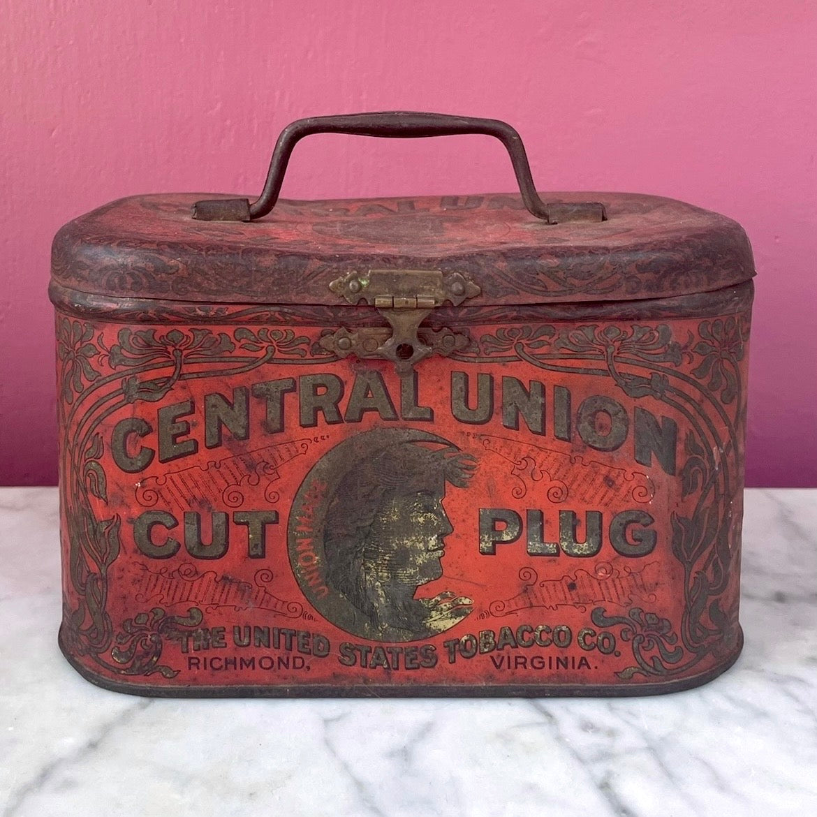 Victorian Central Union Cut Plug Tobacco Tin