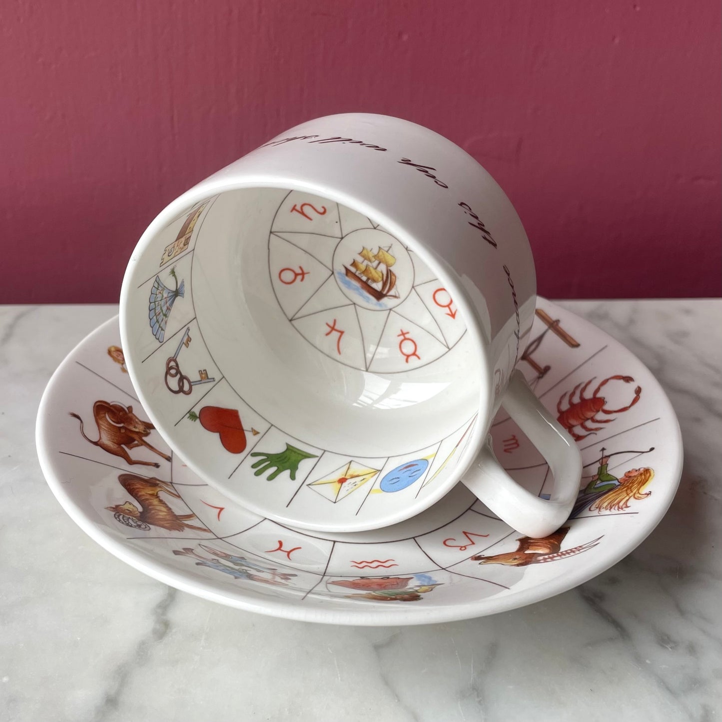 Vintage Fortune Telling Tea Cup & Saucer | Royal Kendal