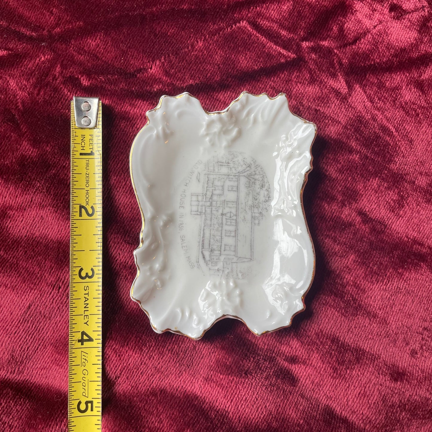 Antique Salem Witch House Souvenir Pin Tray