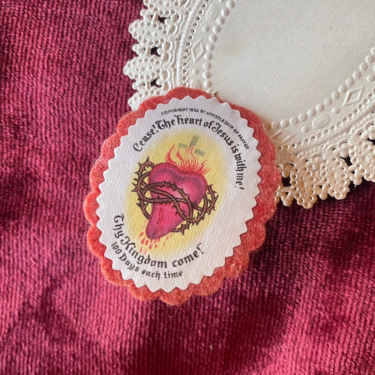 Antique Lace Holy Card