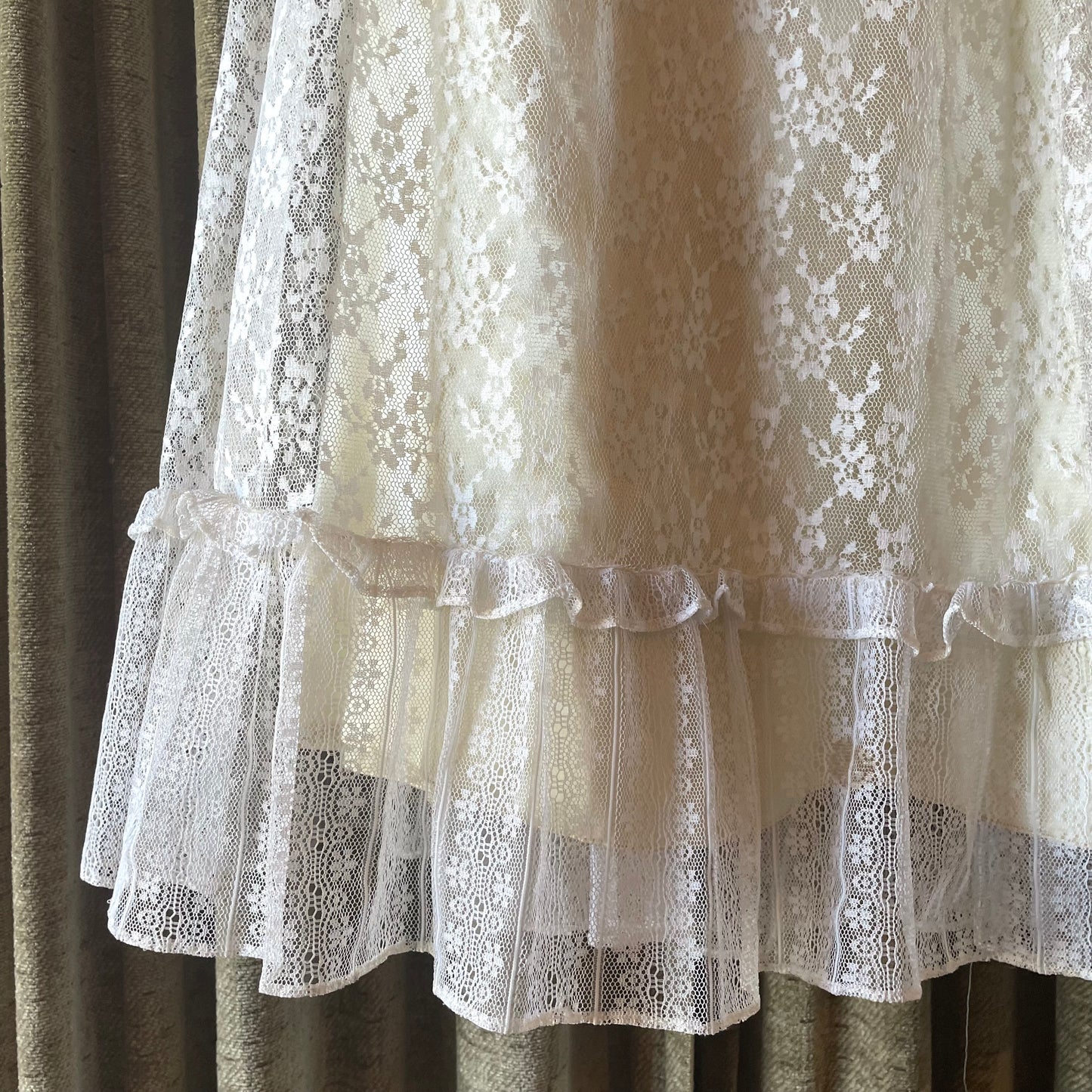 Vintage Gunne Sax Jeunes Filles White Lace Dress