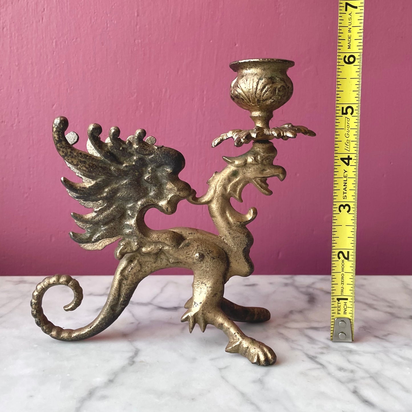 Antique Griffin Candeholder