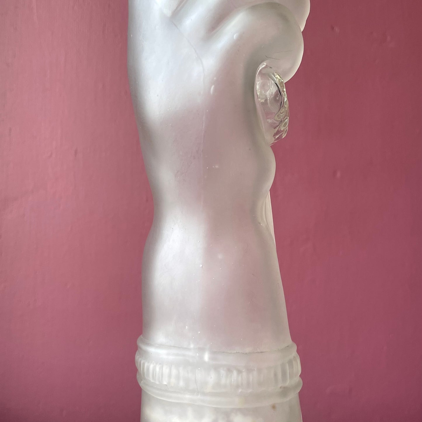 Victorian Hand with Knife Legras Glass Decanter