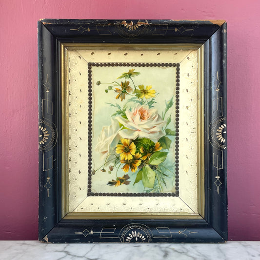 Victorian Floral Lithograph on Celluloid