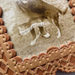 Antique RPPC of Native Girl with her Dog in Birch Bark Frame