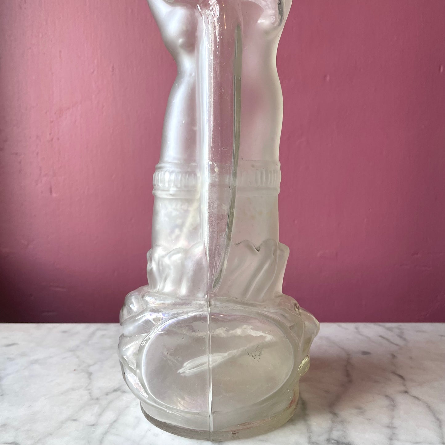 Victorian Hand with Knife Legras Glass Decanter