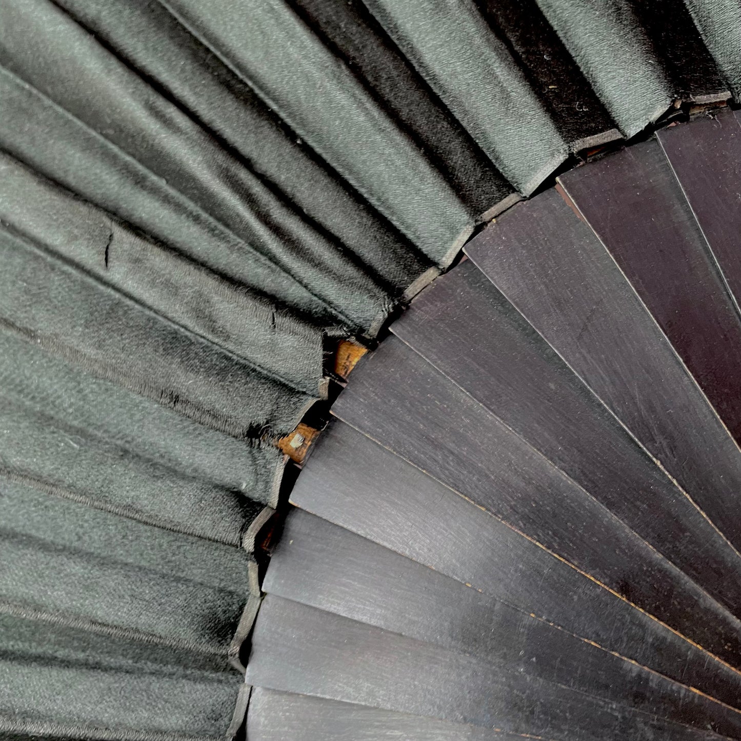 Victorian Black Silk Mourning Fan
