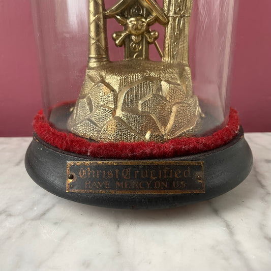 Antique Arma Christi Under Domed Glass