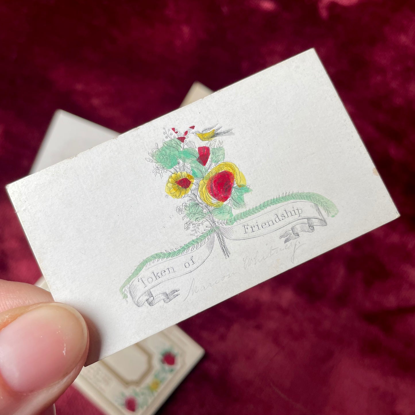 Early Victorian Hand Colored Calling Cards