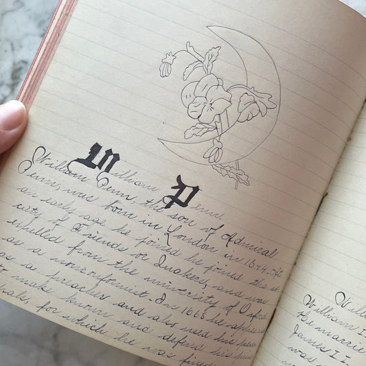 RESERVED | Victorian Schoolgirl’s Notebook | Biographical Sketches of Notable Men & Women |1889