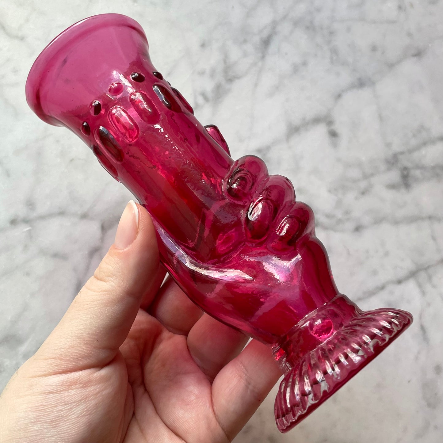 Victorian Hand Vase | Ruby Glass