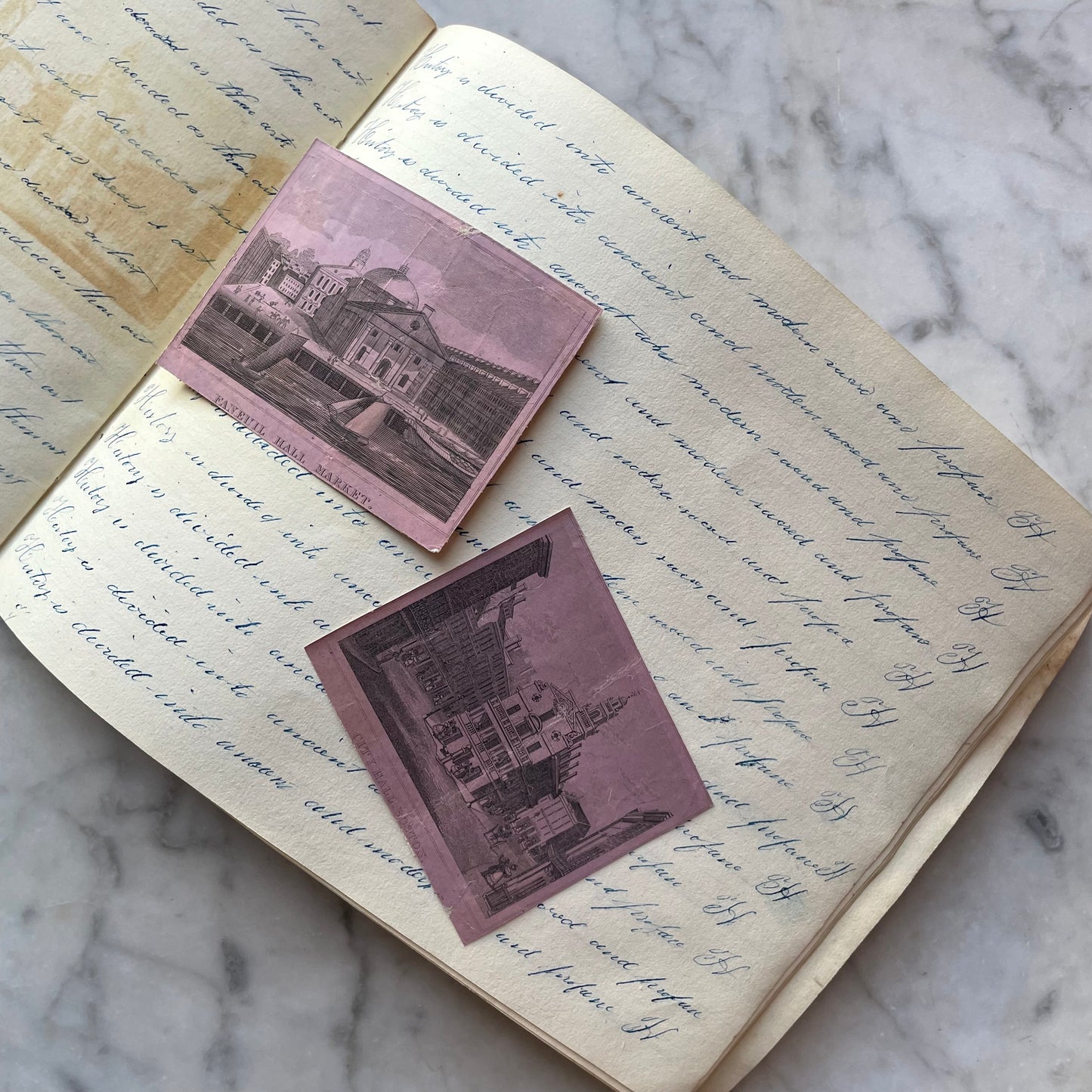 Antique Penmanship Album with Die Cuts | 1842