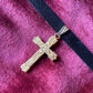 Gold Victorian Cross on Velvet Choker
