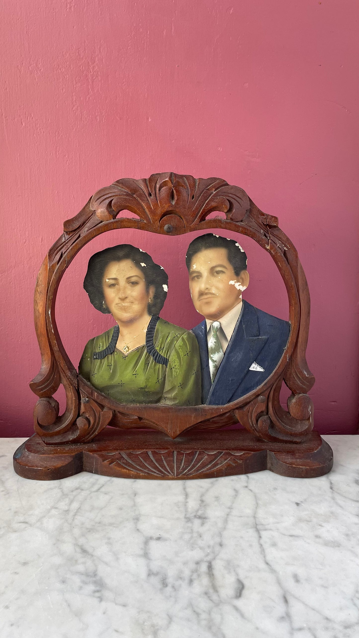 Antique Mexican Fotoescultura