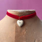 Antique Heart Locket on Velvet Choker