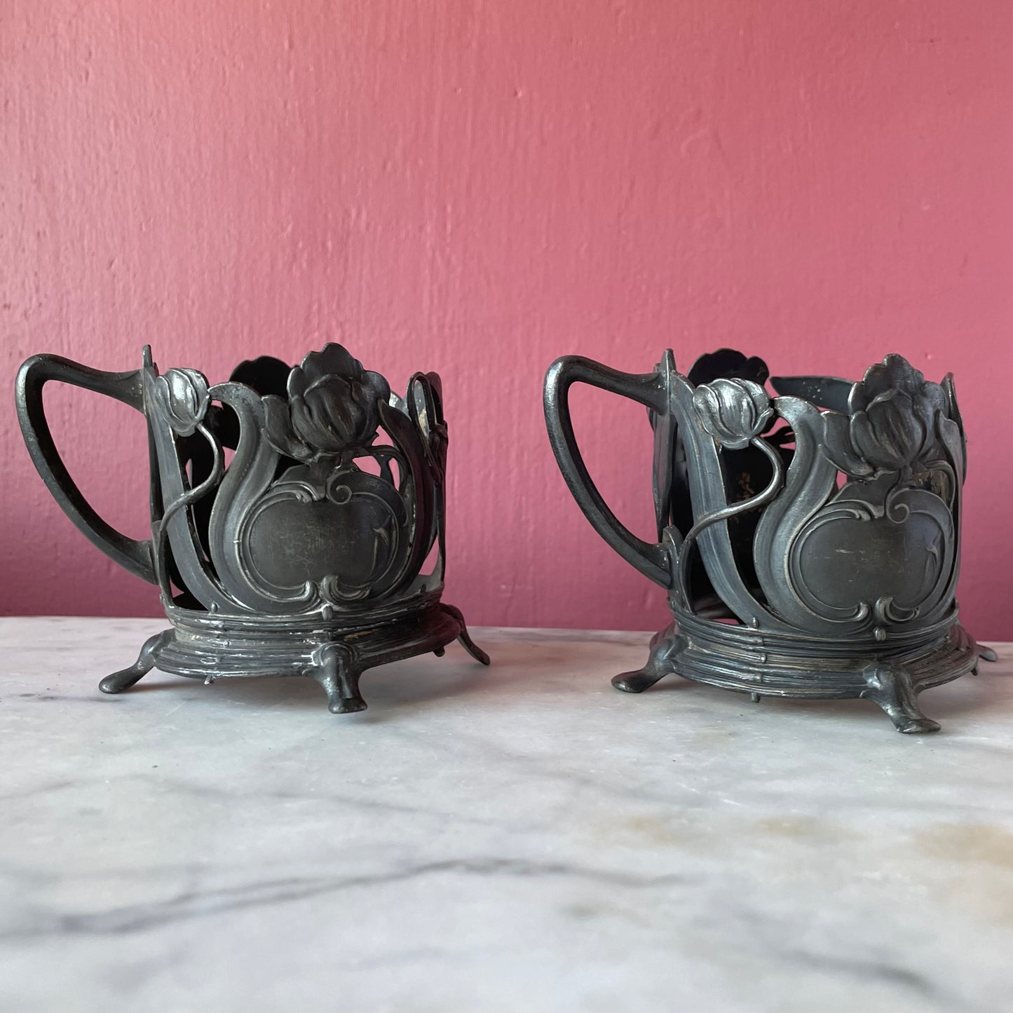 Antique Art Nouveau Cup Holders