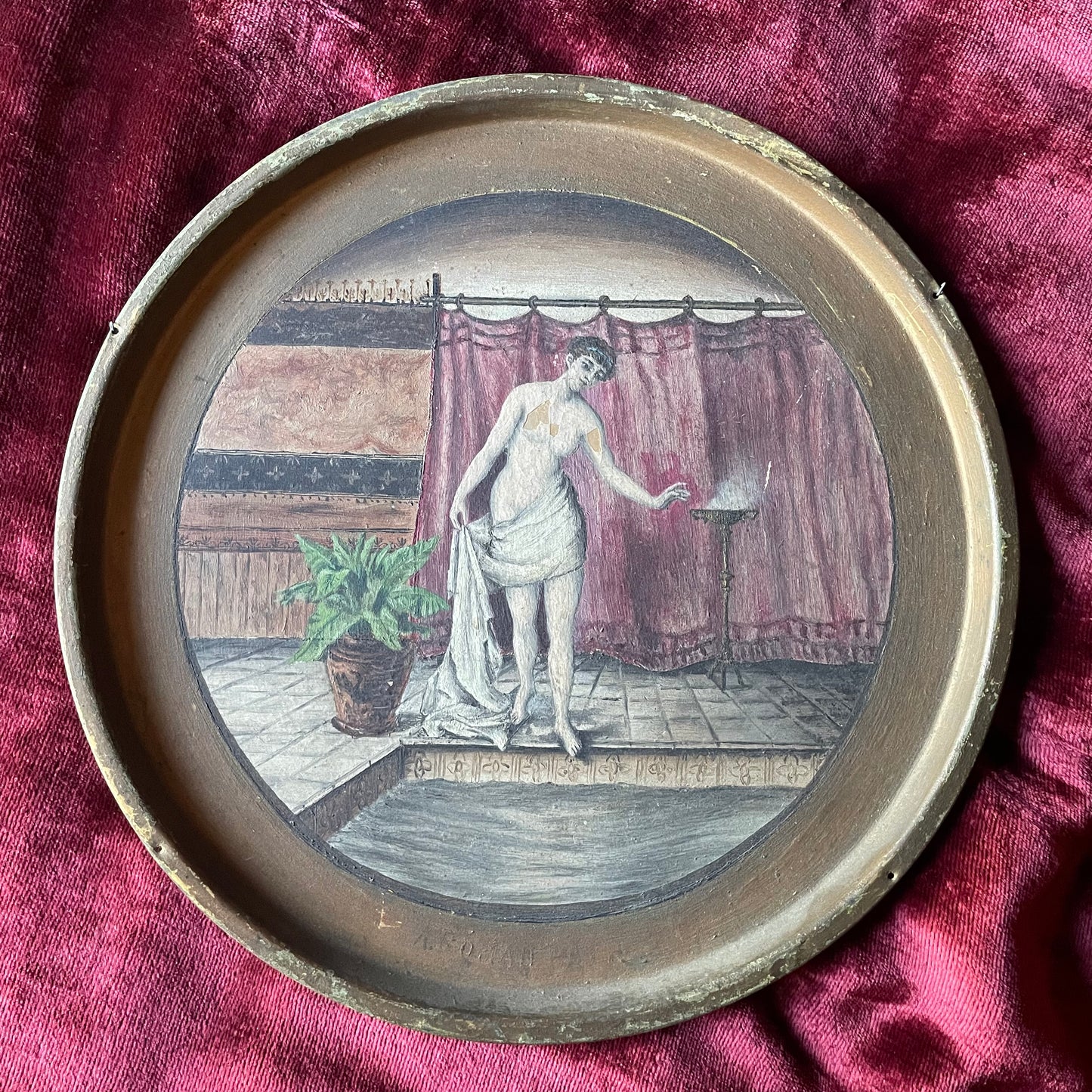 Victorian Erotic Painting on Tin