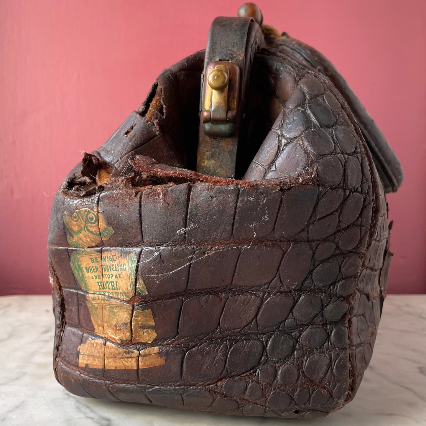 Antique Alligator Travel Bag