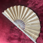 Victorian Painted Silk Fan with Mother of Pearl