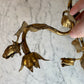 Vintage Gold Toleware Candleholder Wall Sconces
