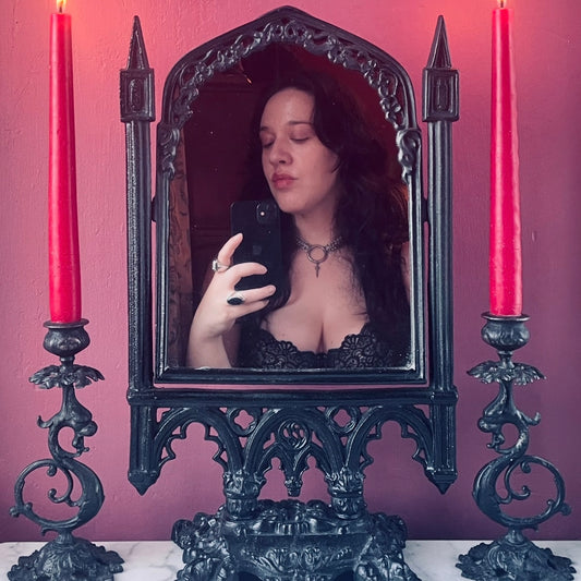 Gothic Revival Cast Iron Vanity Mirror