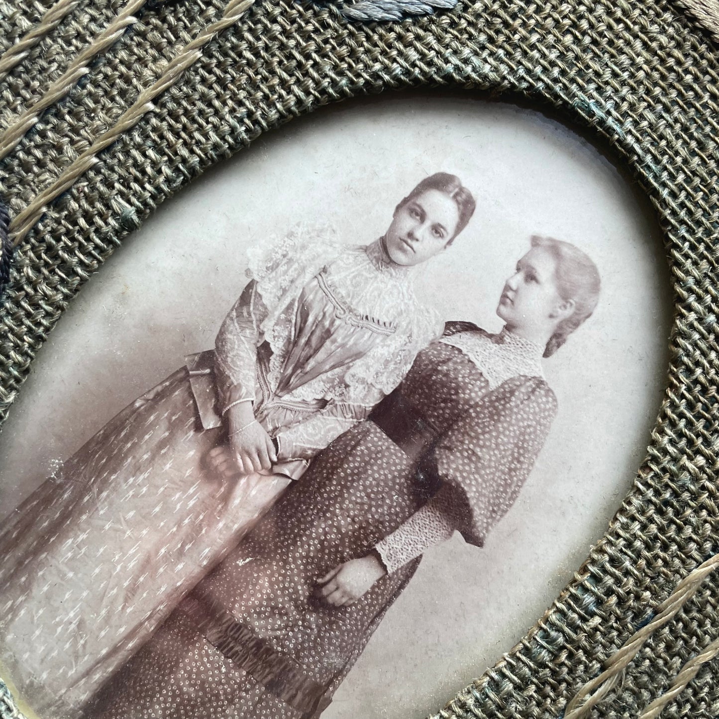 Antique Arts & Crafts Woven Frame