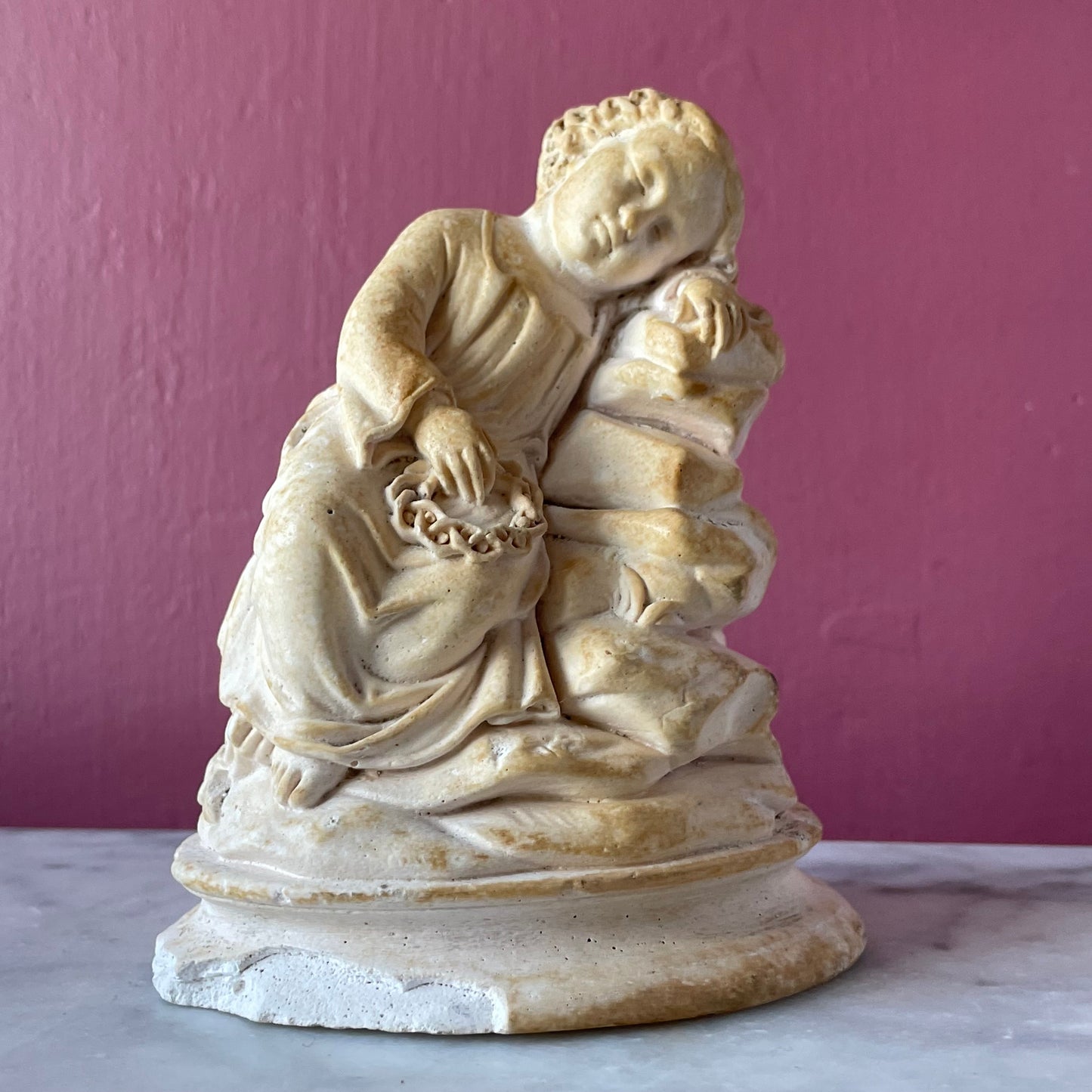 Infant Christ & Infant St. John | Antique Chalkware Figures