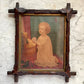 Child at Prayer | Victorian Framed Lithograph