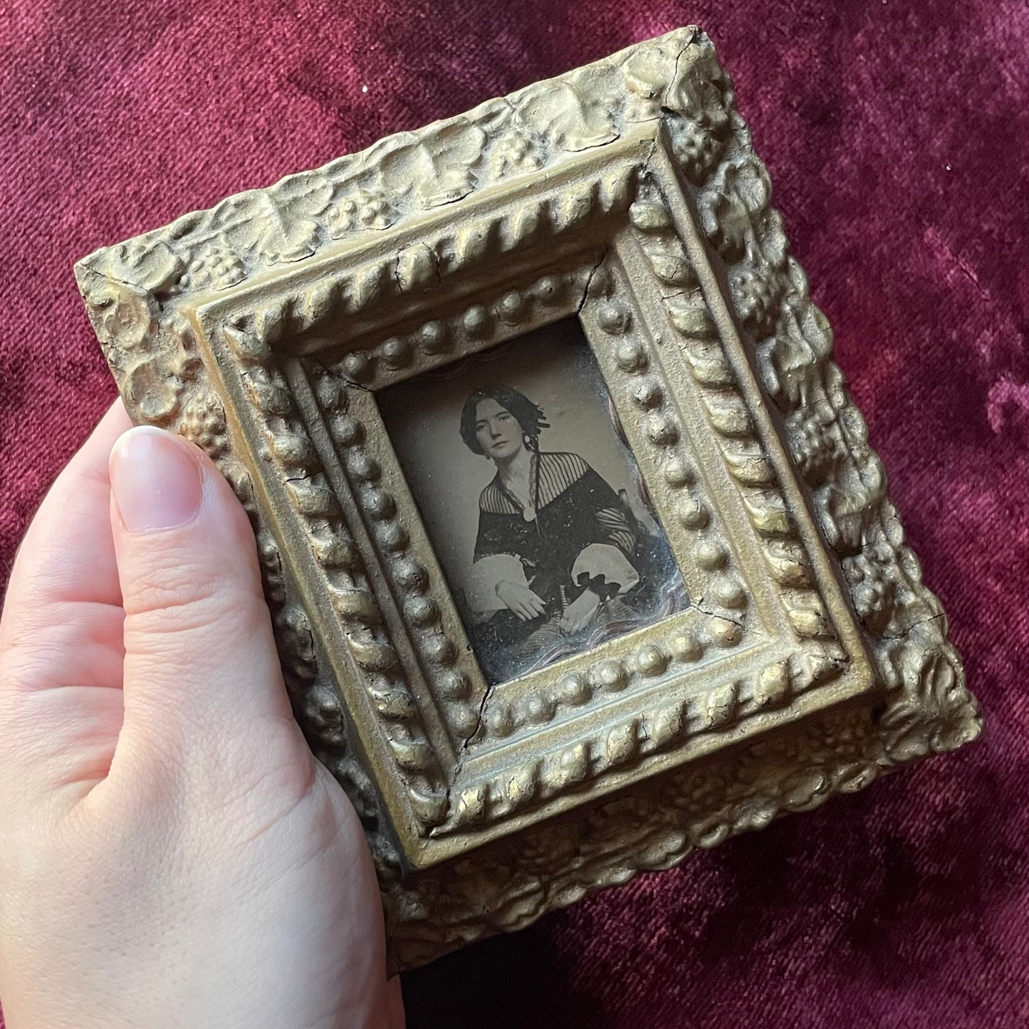 Victorian 1/9 Plate Ambrotype in Original Frame