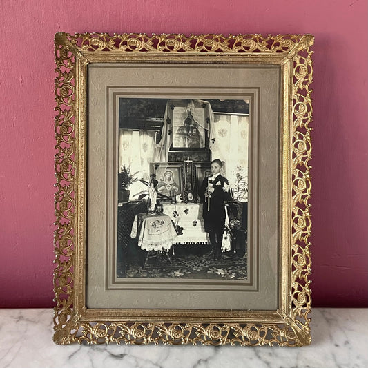 First Communion | Antique Framed Photo