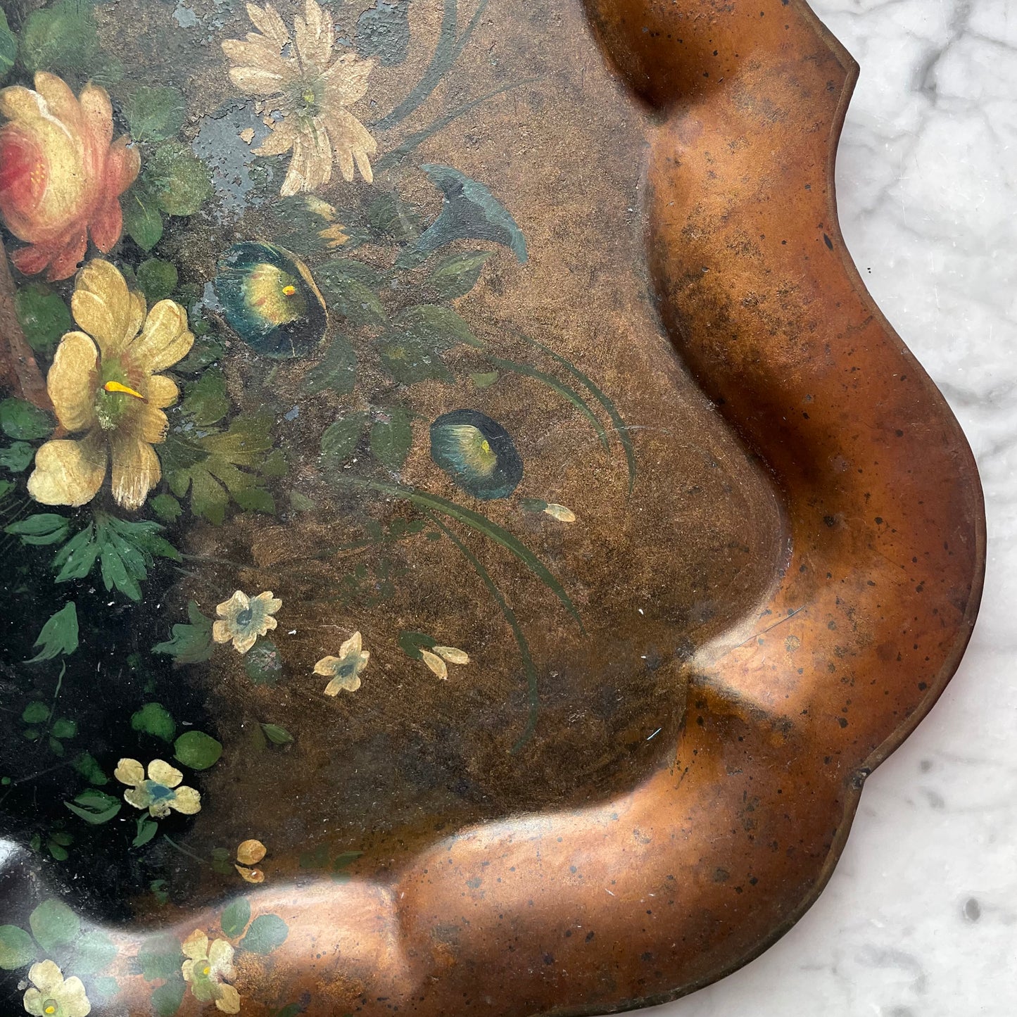 Early Victorian Floral Tole Tray
