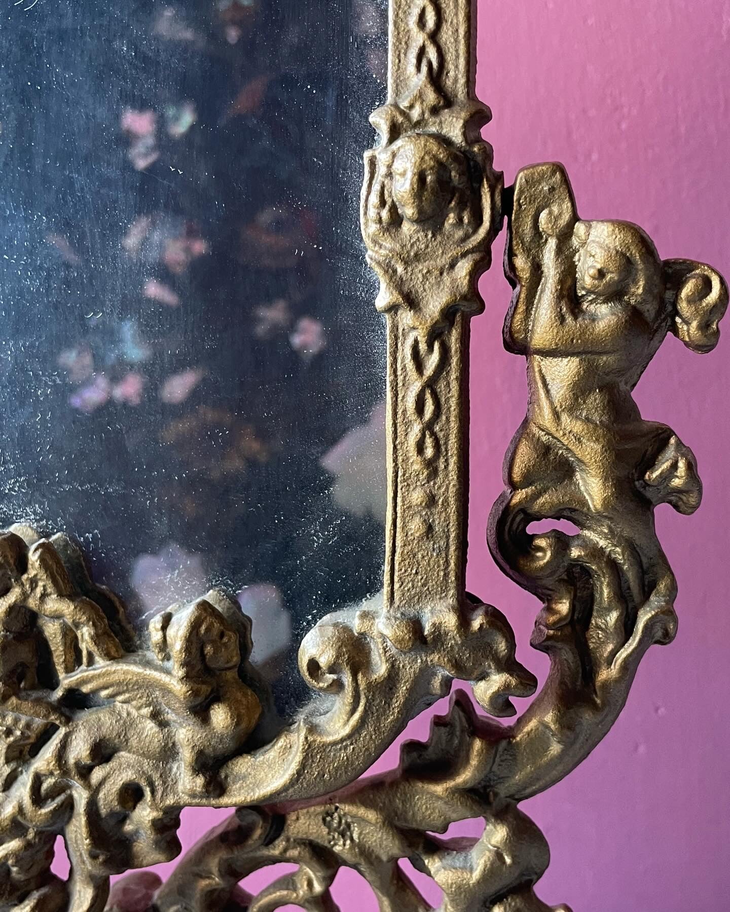 Victorian Revival Cupid Mirror | Iron Art Works