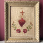Antique Sacred Heart Embroidery on Silk