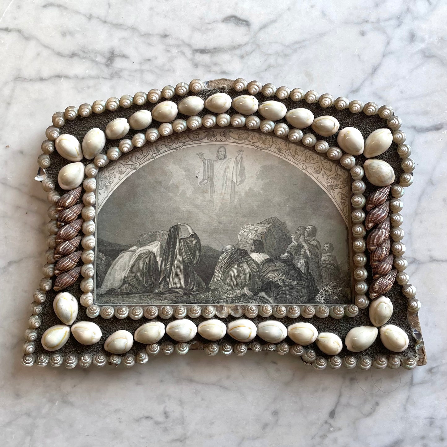 Christ is Risen | Antique Shellwork Frame