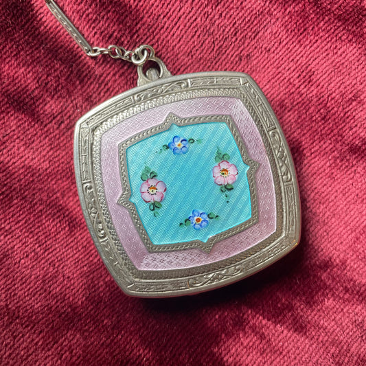 Antique 1920s Enamel Compact