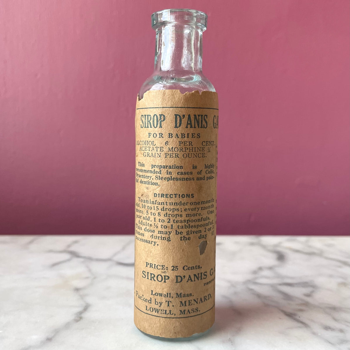 Antique Morphine Bottle | Sirop d'Anis Gauvin