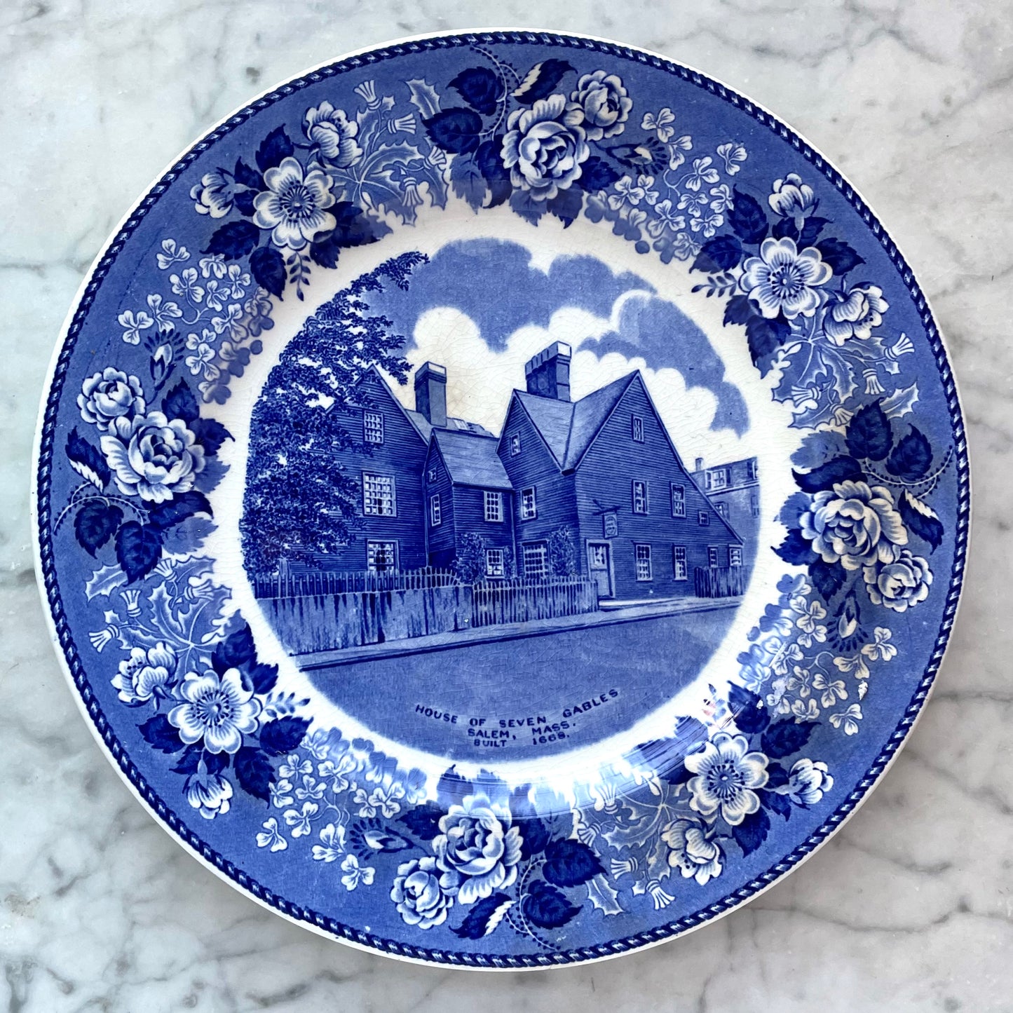 Antique Salem, MA Souvenir Plate | House of Seven Gables