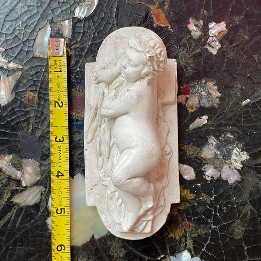 Infant Christ Asleep on the Cross | Antique Chalkware