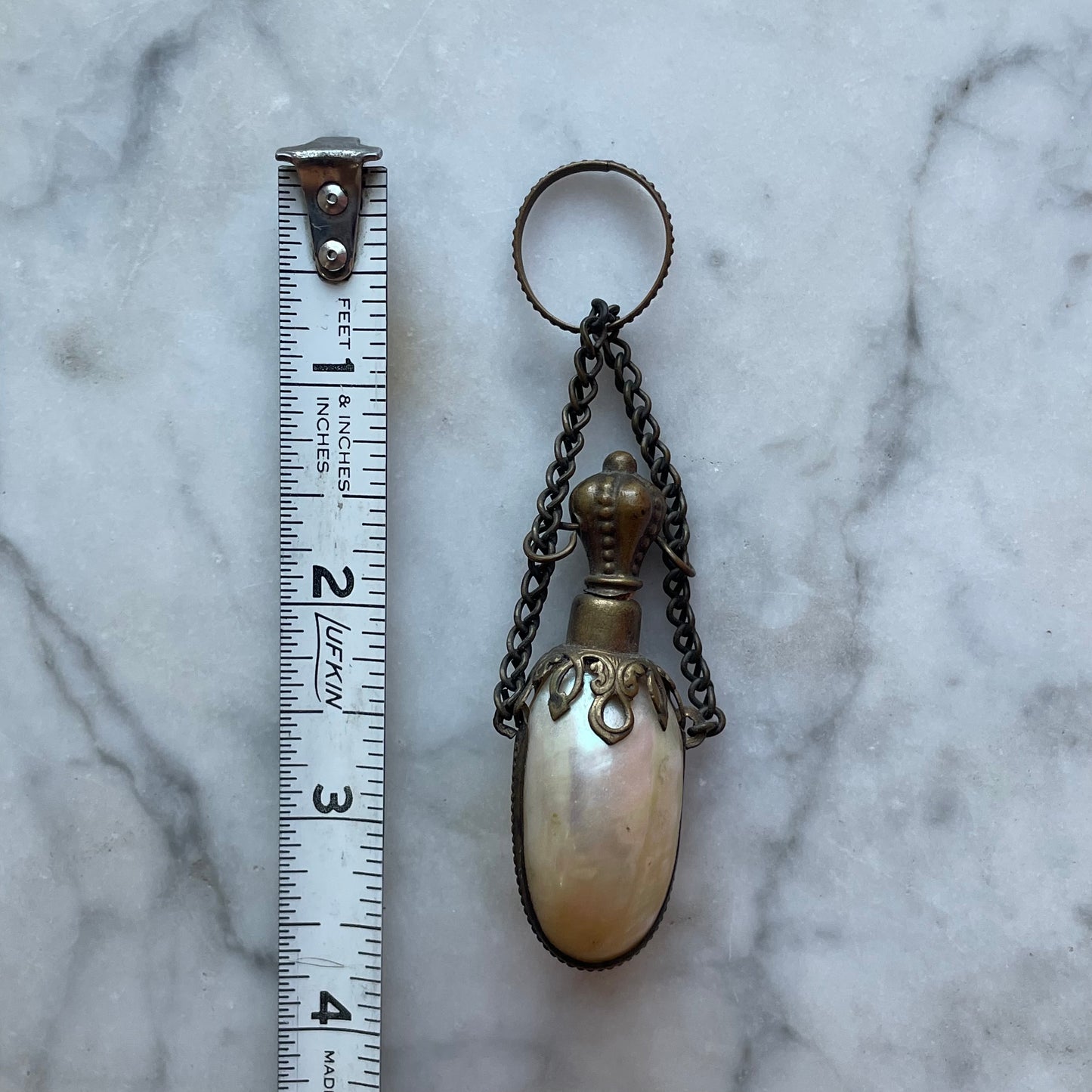 Victorian Mother of Pearl Shell Perfume Bottle