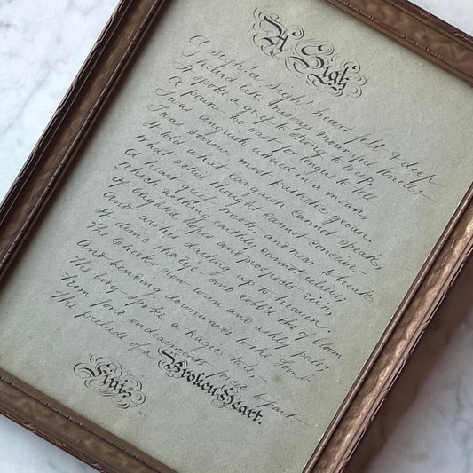 A Sigh | Victorian Handwritten Mourning Poem
