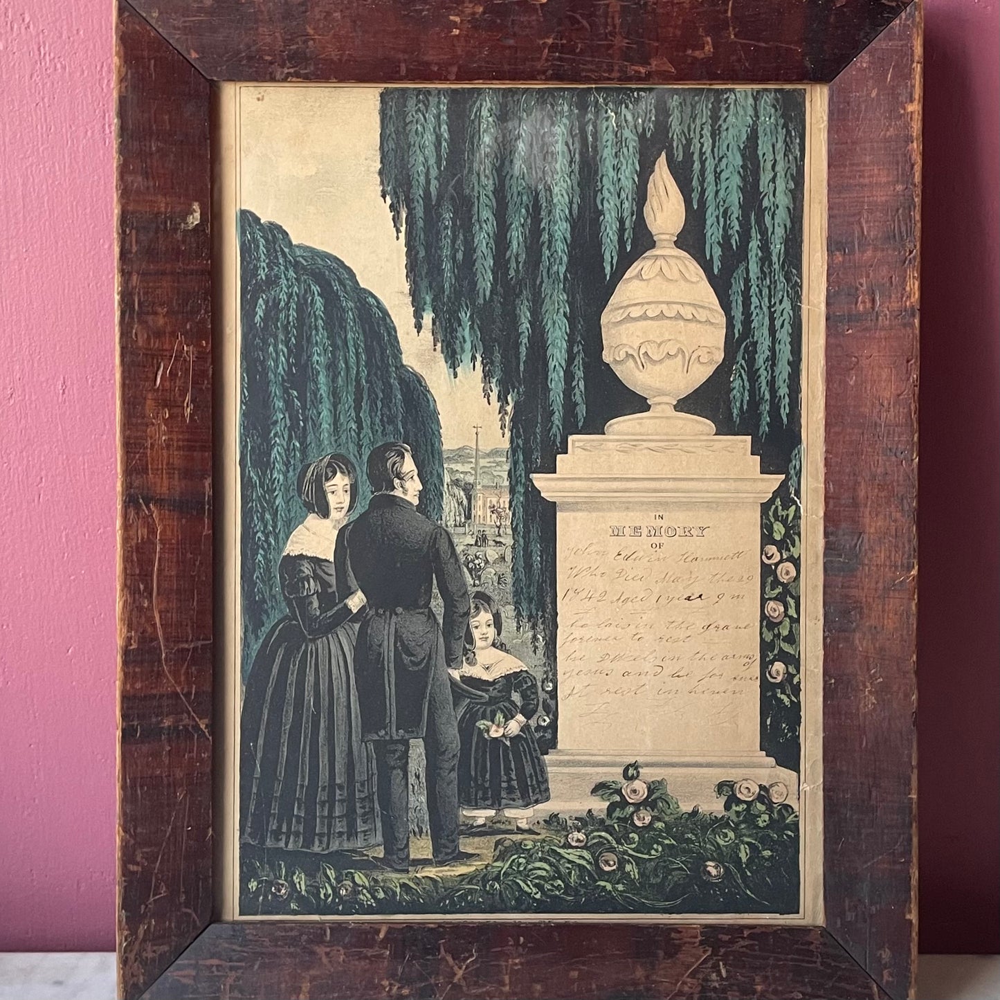 Victorian Mourning Print | Currier & Ives | 1842