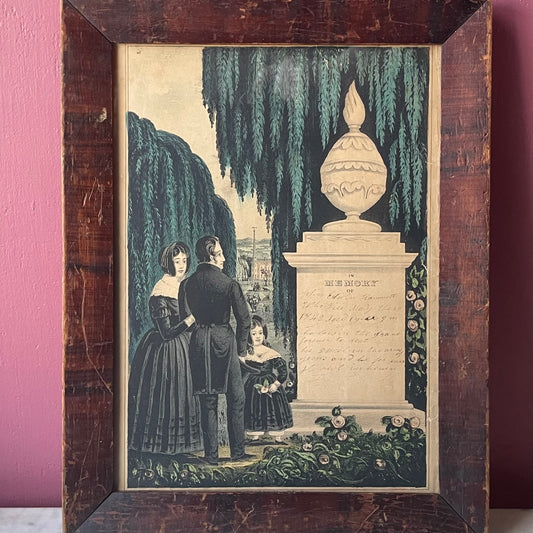Victorian Mourning Print | Currier & Ives | 1842