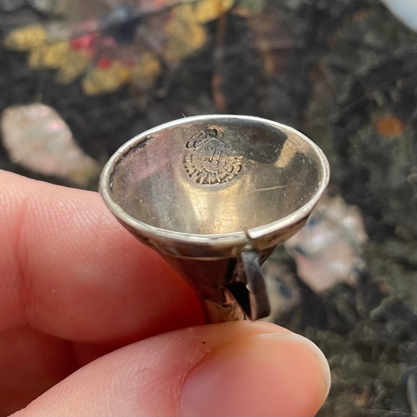 Silver Perfume Funnel with Abalone Inlay