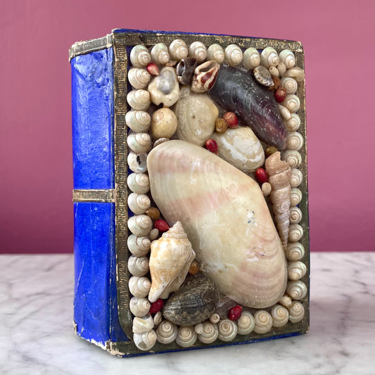 Victorian Book Shaped Shell Work Box