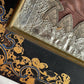 Antique Black Lacquer Folder with Butterfly Specimens on Silk