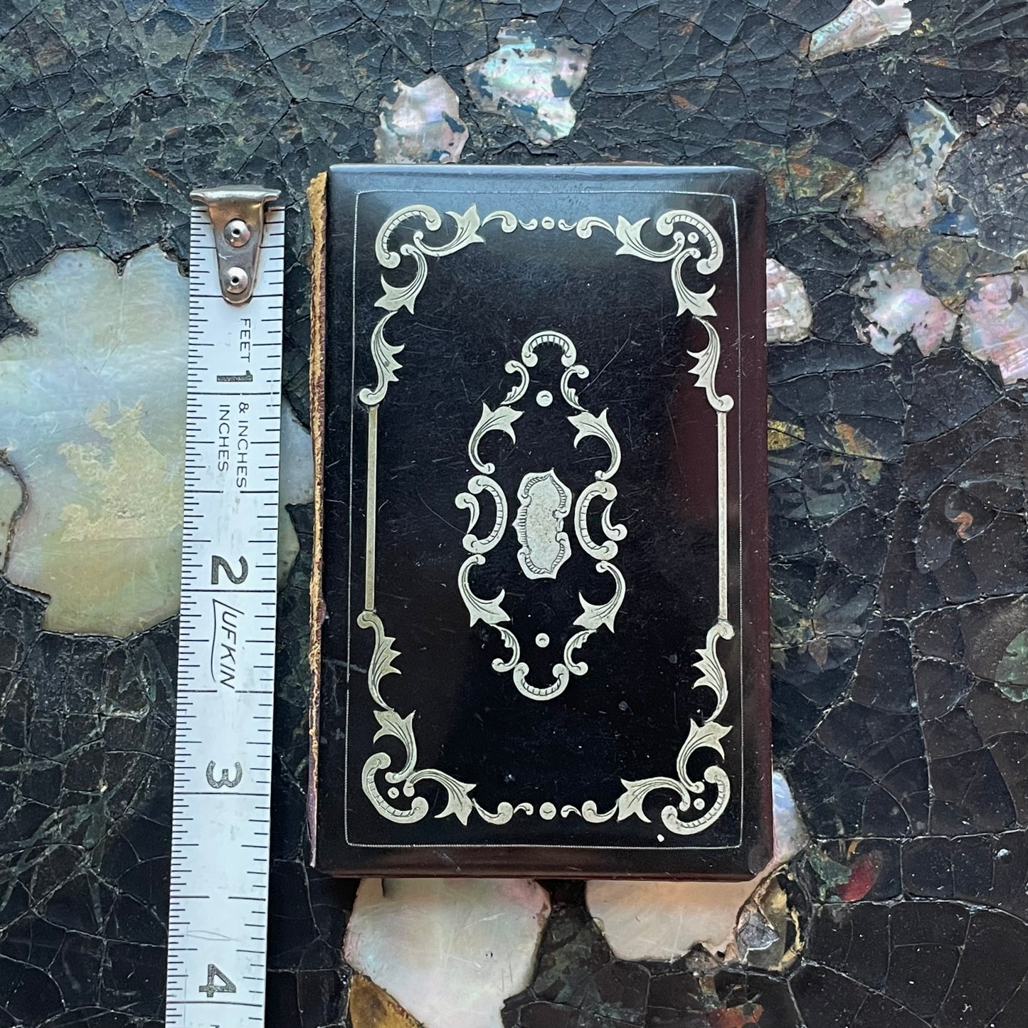 Victorian Silver Inlaid Calling Card Case