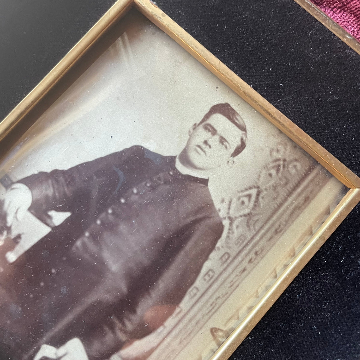 Antique Framed Priest Photo
